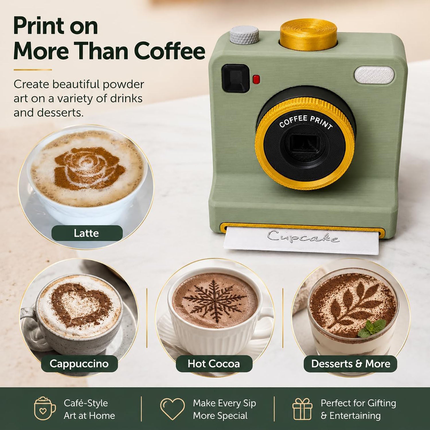 Coffee Shiba Latte Art Printer | DIY One-Click Stencil Machine + 5 Free Templates
